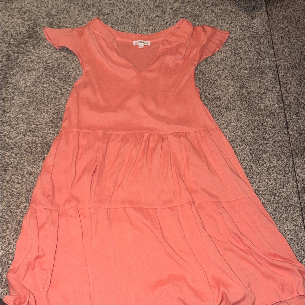 MACARON Peach V-Neck Blouse
